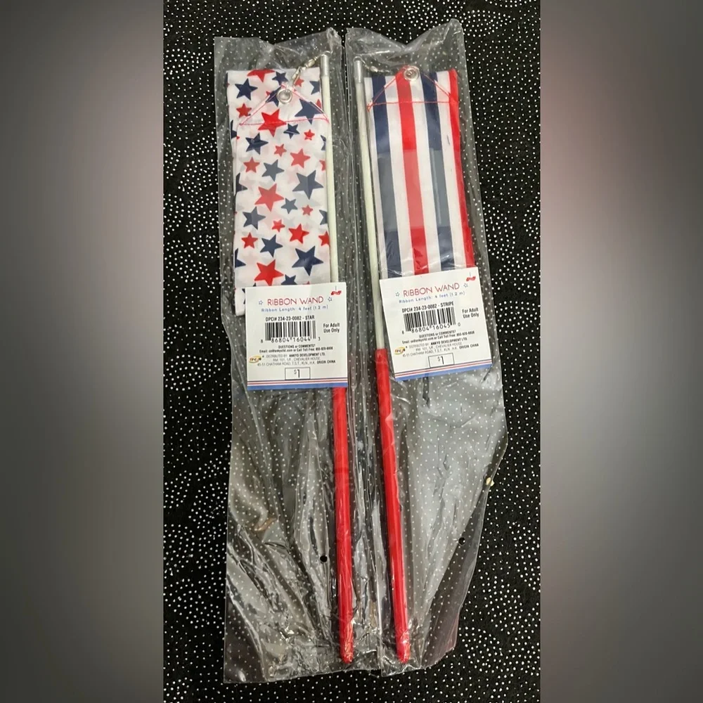 Patriotic Ribbon Wand with Stars set of 60 . New in package